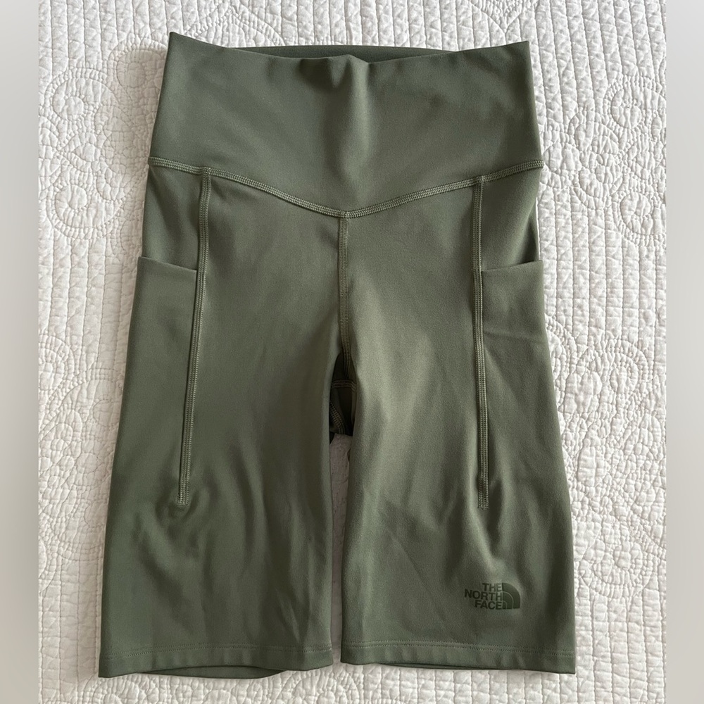 Never worn without tags the north face sage colored biker shorts